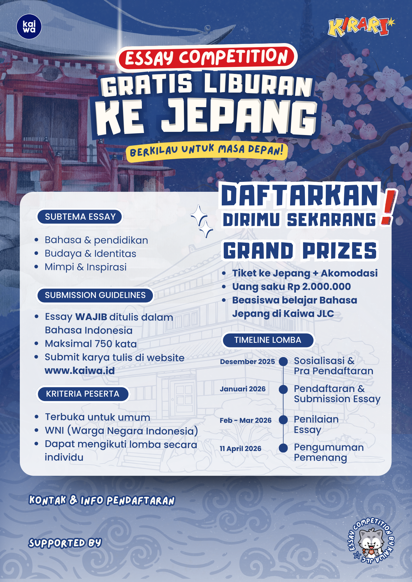 Brosur Lomba Essay Gratis ke Jepang!